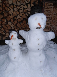Schneemann bauen